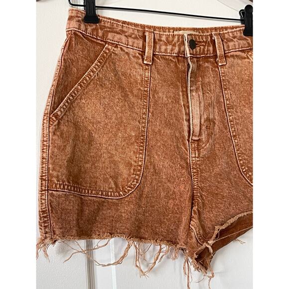 Universal Thread Midi Shorts Size 6 Denim Highest Rise Pockets Rust - Picture 6 of 10